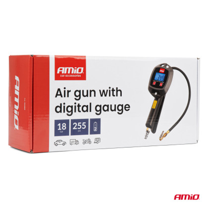 Nafukovací pistole s digitálním manometrem 18 bar AMiO-04482