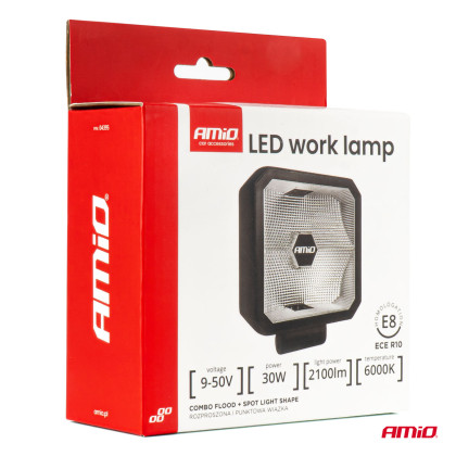 LED pracovní světlo 30W COMBO 12V 24V AMIO-04395