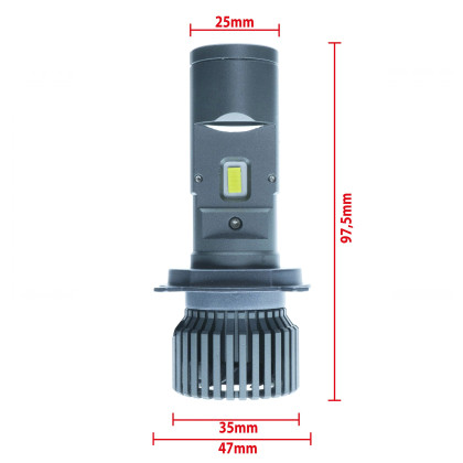 EPLL18 LED žárovky s čočkou H4 12V 6000K (Bi-LED)