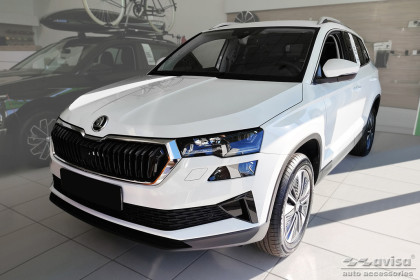 Nerezová ochranná lišta zadního nárazníku Avisa pro Škoda Karoq 2022-  stříbrná matná