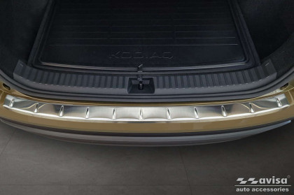 Nerezová ochranná lišta zadního nárazníku Avisa pro Škoda Kodiaq II 2024- stříbrná broušená