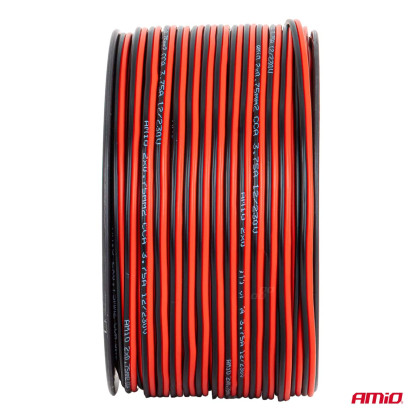 Dvojvodičový reproduktorový vodič CCA 2x0.75mm2 100m 3.75A AMIO-04457