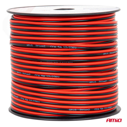Dvojvodičový reproduktorový vodič CCA 2x1mm2 100m 5A AMIO-04458