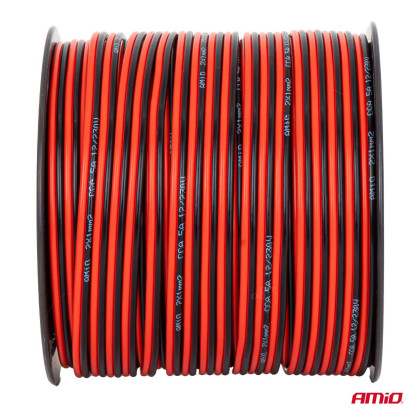 Dvojvodičový reproduktorový vodič CCA 2x1mm2 100m 5A AMIO-04458