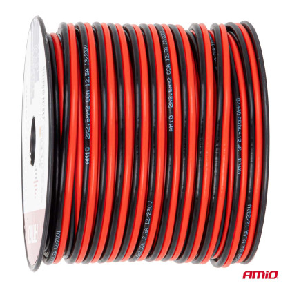 Jednožilový reproduktorový vodič CCA 2x2.5mm2 50m 12.5A AMIO-04460