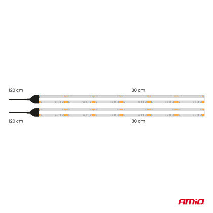 LED pásky COB do auta bílá 2x30 cm 12 V AMIO-04569