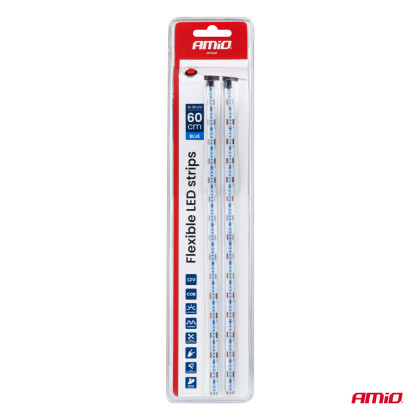 LED pásky COB do auta modrý 2x30 cm 12 V AMIO-04571