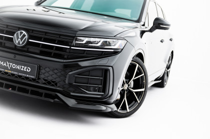 Spojler pod nárazník lipa Volkswagen Touareg R-Line Mk3 Facelift černý lesklý plast