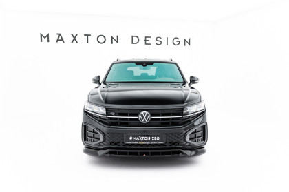 Spojler pod nárazník lipa Volkswagen Touareg R-Line Mk3 Facelift černý lesklý plast