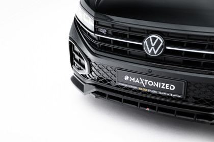 Spojler pod nárazník lipa Volkswagen Touareg R-Line Mk3 Facelift černý lesklý plast