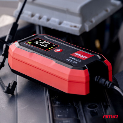 Nabíječka digitální AGM GEL STD LiFePo4 MAX 5A 6/12V PRO AMIO-04527