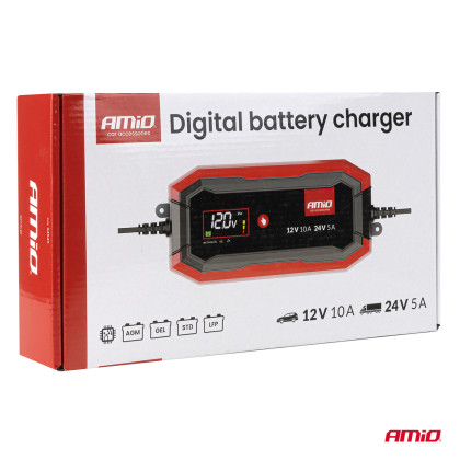 Nabíječka digitální AGM GEL STD LiFePo4 MAX 10A 12/24V PRO AMIO-04528
