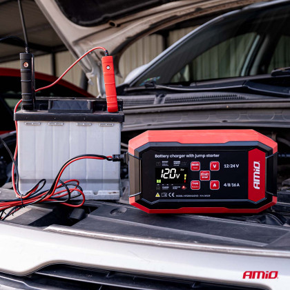 Nabíječka digitální BOOST AGM GEL STD LiFePo4 MAX 16A 12/24V PRO AMiO-04529