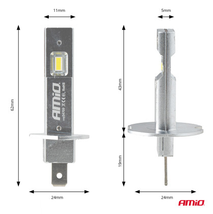 LED žárovky hlavního svícení Série H25 CANBUS H1 12V 20W AMIO-04709