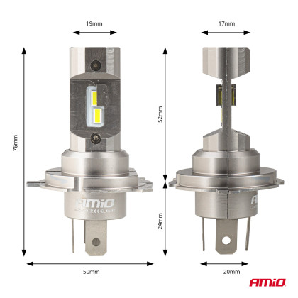LED žárovky hlavního svícení Série H25 CANBUS H4 H19 12V 36W AMIO-04711