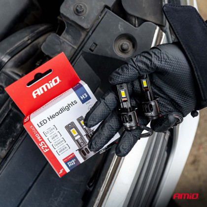 LED žárovky hlavního svícení Série F25 PRO BLACK FULL CANBUS H3 68W 12V 24V AMIO-04718