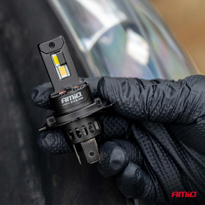 LED žárovky hlavního svícení Série F25 PRO BLACK FULL CANBUS H4 H19 70W 12V 24V AMIO-04719