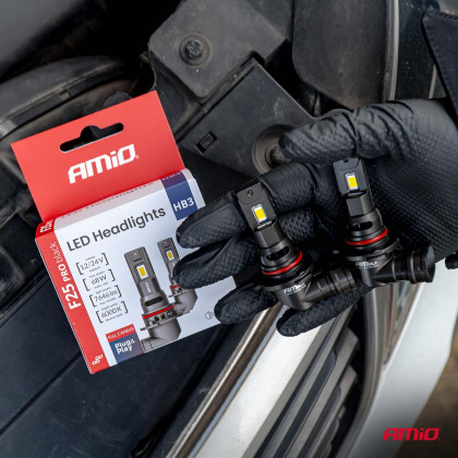 LED žárovky hlavního svícení Série F25 PRO BLACK FULL CANBUS HB3 68W 12V 24V AMIO-04722