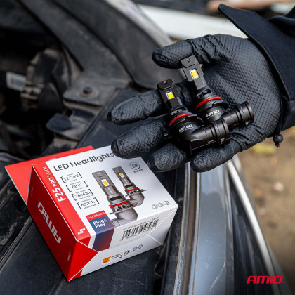 LED žárovky hlavního svícení Série F25 PRO BLACK FULL CANBUS HB4 68W 12V 24V AMIO-04723