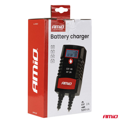 Nabíječka digitální AGM GEL STD LiFePo4 MAX 4A 6/12V PRO HOOK AMIO-04531