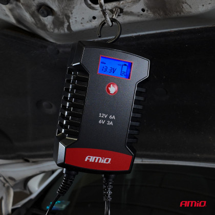 Nabíječka digitální AGM GEL STD LiFePo4 MAX 6A 6/12V PRO HOOK AMIO-04532