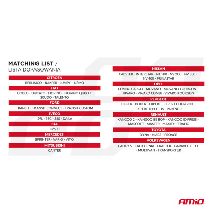 Sada univerzálních předních potahů na sedadla pro dodávky SC-01 AMIO-04601