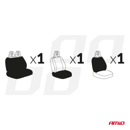 Sada univerzálních předních potahů na sedadla pro dodávky SC-01 AMIO-04601