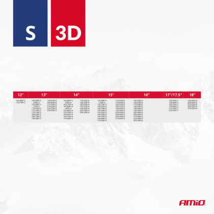 Textilní sněhové řetězy 3D S EN16662-1 Önorm V5121 2 ks AMIO-04507