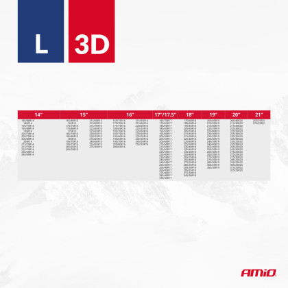 Textilní sněhové řetězy 3D L EN16662-1 Önorm V5121 2 ks AMIO-04509