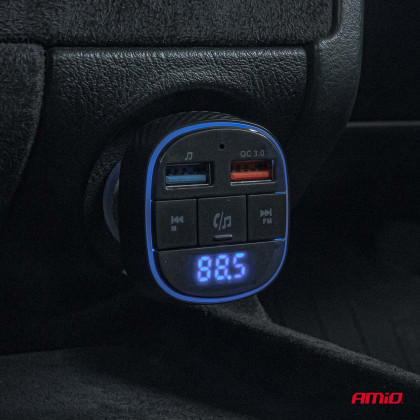FM transmitter 2×USB-A 12V 24V AMIO-04648