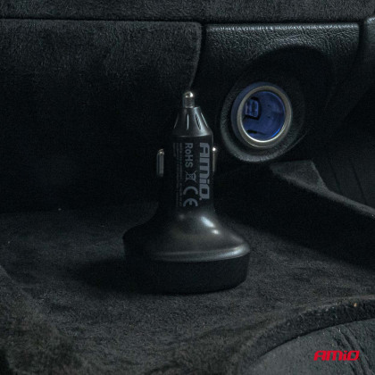 FM transmitter 2×USB-A 12V 24V AMIO-04648