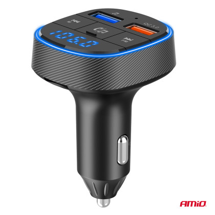 FM transmitter 2×USB-A 12V 24V AMIO-04648