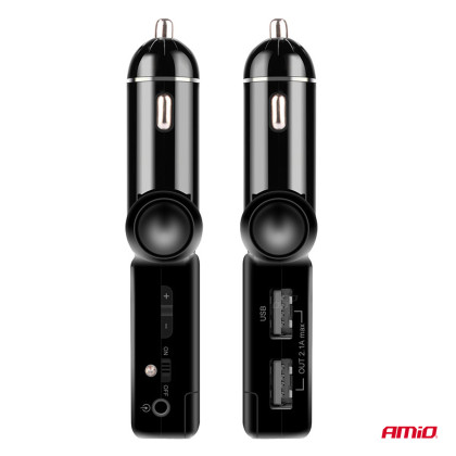 FM transmitter 2×USB-A 12V 24V AMIO-04650