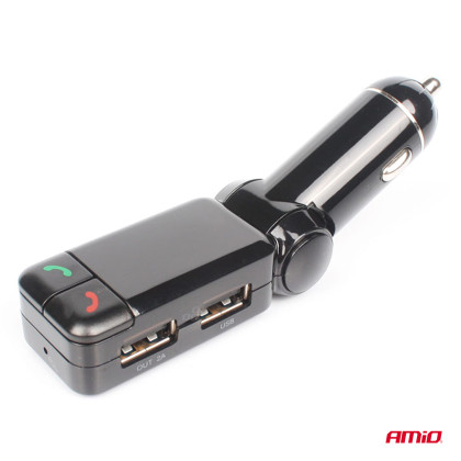 FM transmitter 2×USB-A 12V 24V AMIO-04650