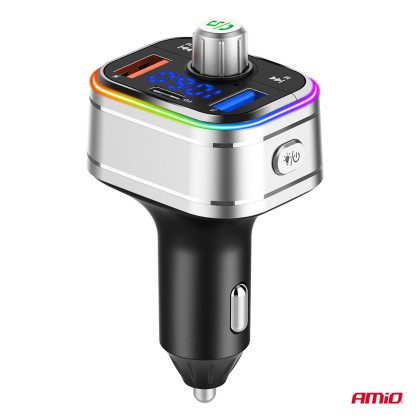 FM transmitter 1×USB-C microSD 12V 24V AMIO-04652
