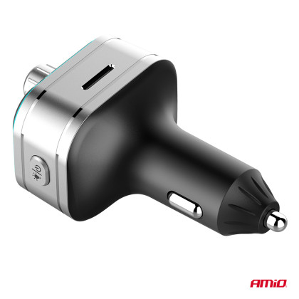 FM transmitter 1×USB-C microSD 12V 24V AMIO-04652