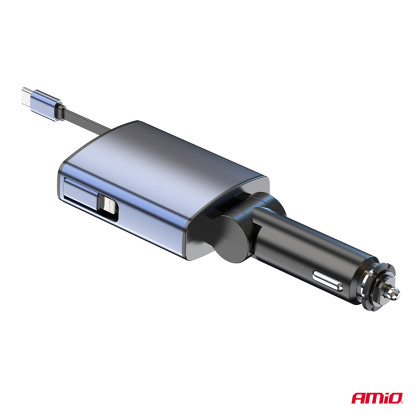 FM transmitter 1×USB-A 1×USB-C 12V 24V AMIO-04656