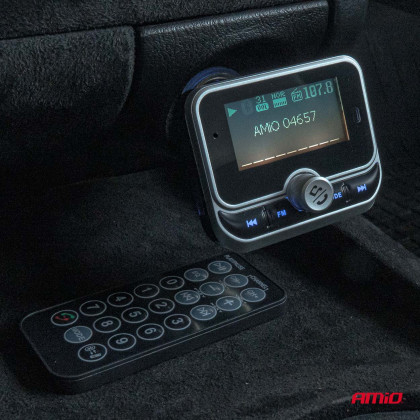 FM transmitter 2×USB-A 12/24V AMiO-04657