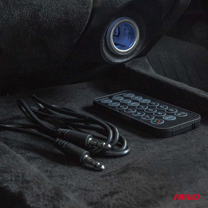 FM transmitter 2×USB-A 12/24V AMiO-04657