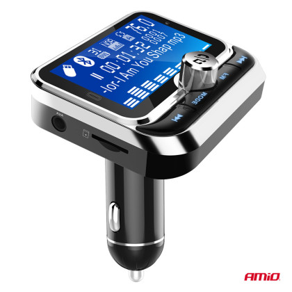 FM transmitter 2×USB-A 12/24V AMiO-04657