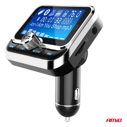 FM transmitter 2×USB-A 12/24V AMiO-04657