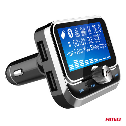 FM transmitter 2×USB-A 12/24V AMiO-04657