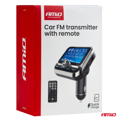 FM transmitter 2×USB-A 12/24V AMiO-04657