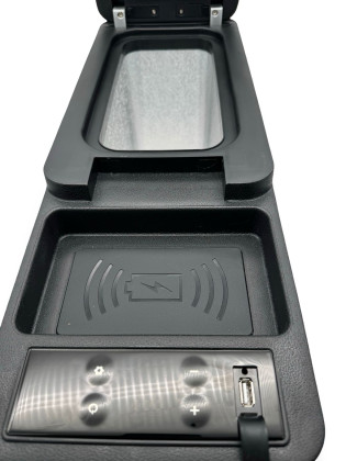 Multifunkční středová konzole pro VW T5 / T6 / T6.1 a chladničkou USB, 12V