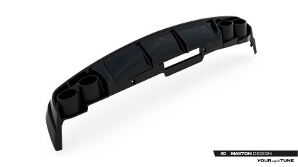 Zadní difuzor + imitace koncovek Audi A6 Sedan / Avant C8 / C8 Facelift černý lesklý plast - černé koncovky