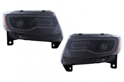 Přední světla s LED denními světly a dynamickým LED blinkrem pro Jeep Grand Cherokee IV WK2 (2011-2013) černá