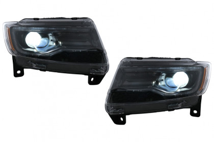 Přední světla s LED denními světly a dynamickým LED blinkrem pro Jeep Grand Cherokee IV WK2 (2011-2013) černá