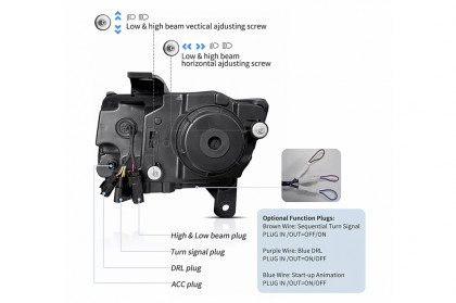 Přední světla s LED denními světly a dynamickým LED blinkrem pro Jeep Grand Cherokee IV WK2 (2011-2013) černá