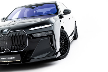 Spojler pod nárazník lipa V.4 BMW 7 M-Pack / M760e / i7 M-Pack G70 černý lesklý plast