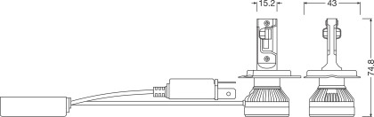 Žárovka, LED OSRAM H4 12V 44W 64193DWALL-2HB HL ALLSEASON